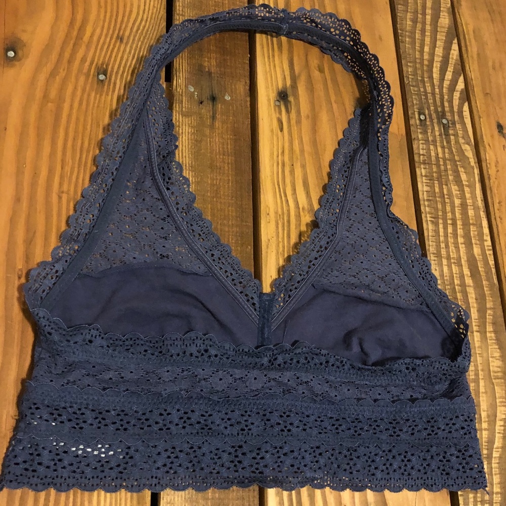 Aerie size small blue lace halter bralette - Picture 6 of 7